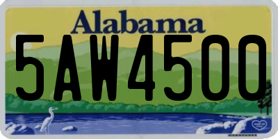 AL license plate 5AW4500