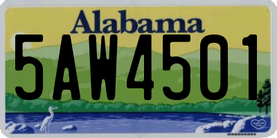 AL license plate 5AW4501