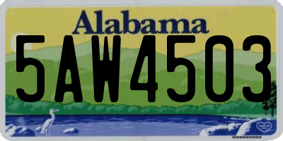 AL license plate 5AW4503