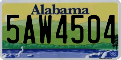 AL license plate 5AW4504