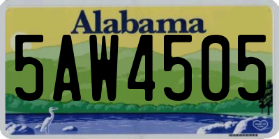 AL license plate 5AW4505