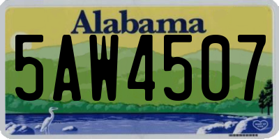 AL license plate 5AW4507
