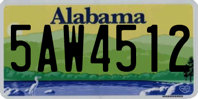 AL license plate 5AW4512
