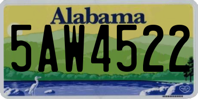 AL license plate 5AW4522