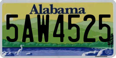 AL license plate 5AW4525