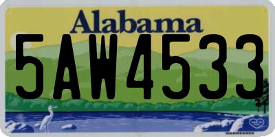 AL license plate 5AW4533