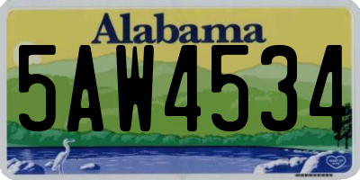 AL license plate 5AW4534