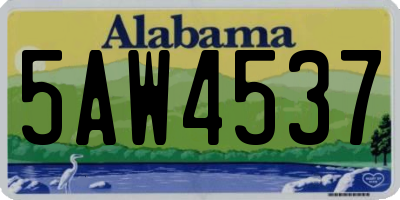 AL license plate 5AW4537