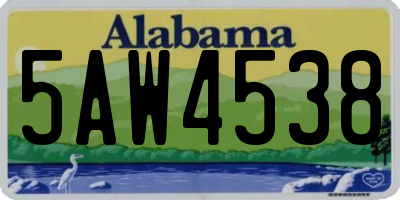 AL license plate 5AW4538