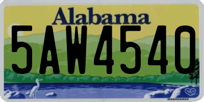 AL license plate 5AW4540