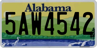 AL license plate 5AW4542