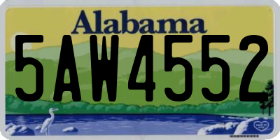 AL license plate 5AW4552