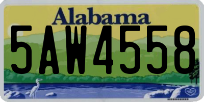 AL license plate 5AW4558