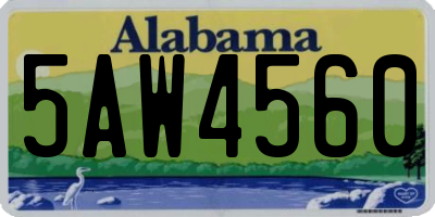 AL license plate 5AW4560