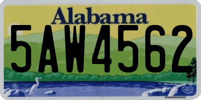 AL license plate 5AW4562