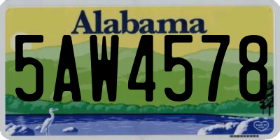 AL license plate 5AW4578