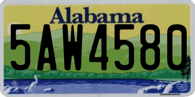 AL license plate 5AW4580