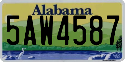 AL license plate 5AW4587