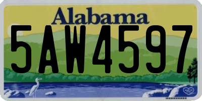 AL license plate 5AW4597