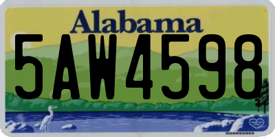AL license plate 5AW4598