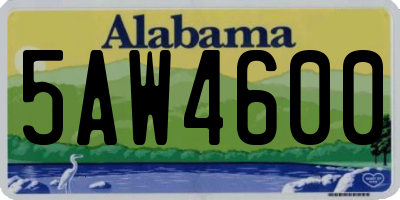 AL license plate 5AW4600
