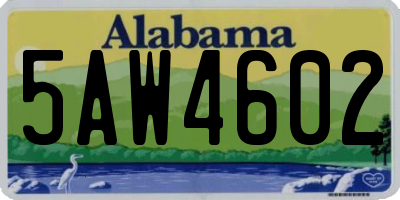 AL license plate 5AW4602
