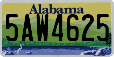 AL license plate 5AW4625