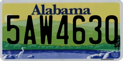 AL license plate 5AW4630