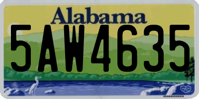 AL license plate 5AW4635