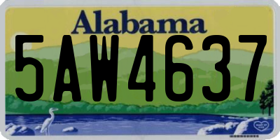AL license plate 5AW4637