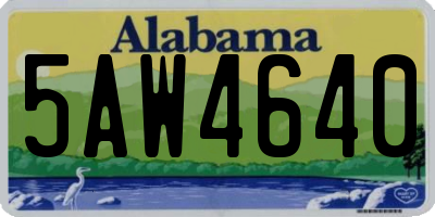 AL license plate 5AW4640