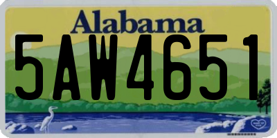 AL license plate 5AW4651