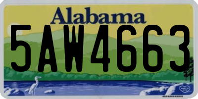 AL license plate 5AW4663