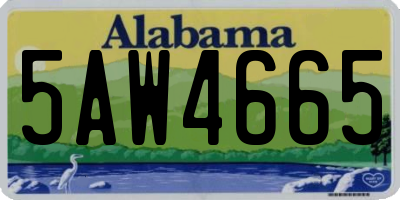 AL license plate 5AW4665