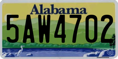 AL license plate 5AW4702