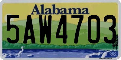 AL license plate 5AW4703