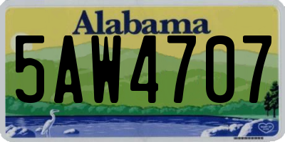 AL license plate 5AW4707