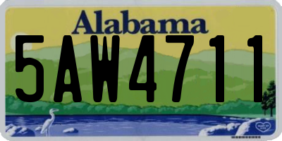 AL license plate 5AW4711
