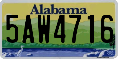AL license plate 5AW4716