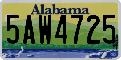 AL license plate 5AW4725