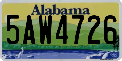AL license plate 5AW4726