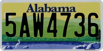 AL license plate 5AW4736