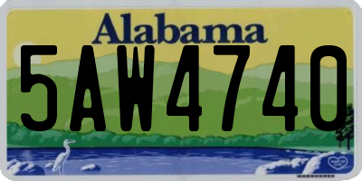 AL license plate 5AW4740