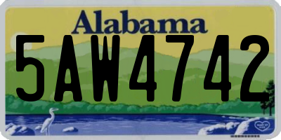 AL license plate 5AW4742