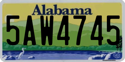 AL license plate 5AW4745
