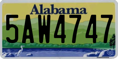 AL license plate 5AW4747