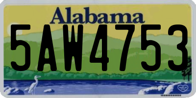 AL license plate 5AW4753