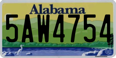 AL license plate 5AW4754