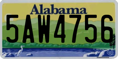 AL license plate 5AW4756
