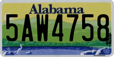 AL license plate 5AW4758